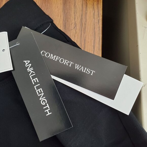 Linda Matthews Petite Black Ankle-Length Pants With Rhinestone Detail Womans PXL - Picture 4 of 11